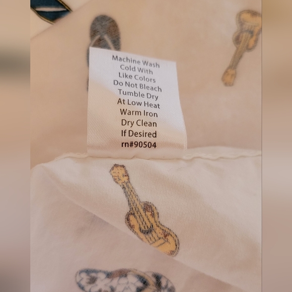 Mens White Dress Shirt Boca Classics Guitar Flip flops Surf board - Picture 7 of 8